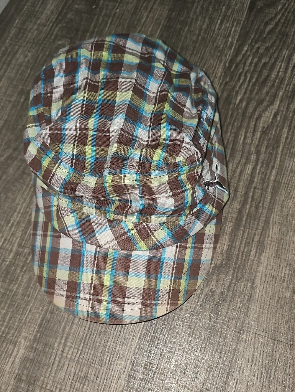 Puma Plaid Cadet Cap in Brown, Blue & Green